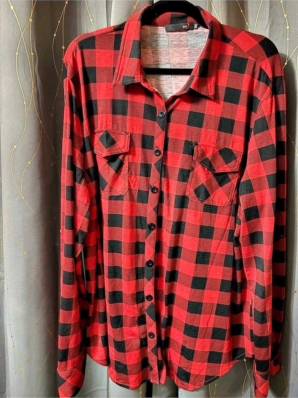 D.I.T Plaid Button Down in Red & Black Like New